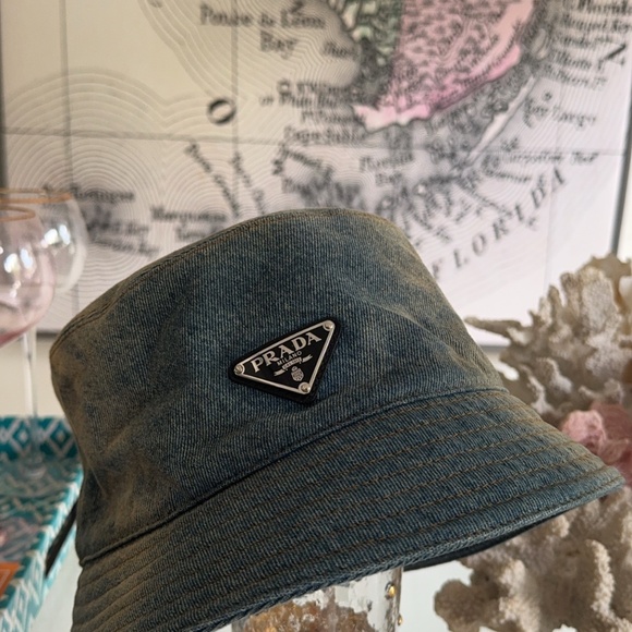 Prada Distressed Denim Bucket Hat - Picture 3 of 5
